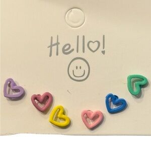 💖 Dopamine Heart Earring Set (6 Pairs) 💖